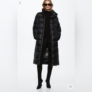 Mango quilted long coat NWT